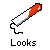Pixelated red-and-white striped object with black outline on gray background, text below reads Looks Like I'm Getting Head Tonight.