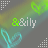 Animated icon with shifting text and heart symbols on a gradient background, featuring color variations in the text and hearts.