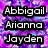 Pixelated text names displayed on a purple and blue gradient background with black outlines.