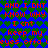 Blue background with green heart pattern and red text repeating 'AND I DNT KNOW WHY I cnt keep my eyes offa' in pixelated font.