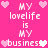 Pixelated pink background with white text and heart symbols arranged in a repeating pattern.
