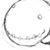 Static grayscale icon of a stylized circular face with one visible eye and partial mouth, rendered in pixelated low-resolution style on white background.