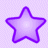 A static pixelated star with a purple outline and light purple fill on a checkered background.