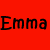 nine colored squares with black text 'Emma' repeated across each square, colors include red orange yellow green blue purple pink and gray
