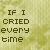 Animated text-based icon with changing highlighted words on a textured green background, displaying lyrics from 'If I Cried Every Time' by the Backstreet Boys.
