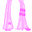 Pixel art contact sheet showing multiple frames of a blonde character in pink outfit with text elements "dumb" and "blonde" on separate panels.
