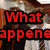 Red pixelated text overlays a blurred background of two people in an indoor setting with warm lighting.