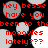 Red pixelated text on black background with gray and white circles, repeating 'hey besse have you been to the moovies lately???'.