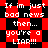 Pixelated text on red and black background with repeated phrases in white block letters.