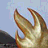 A pixelated buddy icon featuring a golden crab claw on the left and black text reading 'audioslave' on the right against a light blue background.