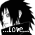 Black-and-white pixelated icon shows a character with spiky hair and raised hands, text reads '...LOVE...' at bottom.