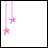 A 5x5 contact sheet of animated frames showing a pixel art icon with pink stars, hanging strings, and evolving text from "Hope" to "Hope dangles on a String" in multiple colors.