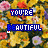 repeated 'YOU'RE BEAUTIFUL' text overlays on a floral background with animated pixel changes in the lower-left corner
