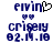Pixelated blue text 'evin' with a black heart symbol above 'crispy' and '02.M.10' on white background, with one version showing a heart symbol and the other not.