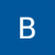 A static image of a white capital letter B centered on a solid blue background with pixelated edges.