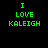 Green pixelated text "I LOVE KALEIGH" on black background with white rectangular overlays shifting across the image.
