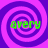 Four identical spiral patterns in purple and pink with green text 'avery' overlaid on each, arranged in a