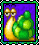 Pixelated snail icon with green shell and yellow body on purple background, bordered by multicolored pixel frame.