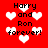 Red background with white pixelated hearts and black text reading 'Harry and Ron forever!' in four identical sections.