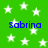 Green background with white stars and four instances of blue text reading 'Sabrina' in a pattern