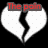 Four white broken heart shapes on black background with red text overlays reading 'The pain', 'WILL NEVER', 'subside!', and '<3/3'.