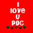 Red background with white text "I love u PDC" and green plus signs with brown center, animated green plus signs shift position.