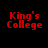 Red text 'King's College' on a black background with four circular light effects in different positions.
