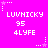 Bright pink background with repeated white pixelated text and star motifs arranged in a pattern