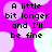 A pixelated image with a bright pink background featuring light pink and white circular shapes, displaying the text "A little bit longer and I'll be fine" in black pixelated font.