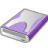 A pixelated, angled view of a folded fabric object with purple and gray tones on a white background.