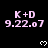 Pixelated pink text 'K+D' and date '9.22.07' repeated across black background with white heart symbols, one gray rectangle partially obscures bottom-right corner.