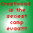Green background with red pixelated text reading 'Crestwood is the sexiest camp evaa!!!!!' in four identical arranged in a