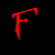 Red stylized text spelling 'FUCK YOU!' arranged in a on black background with visible pixelation and jagged edges