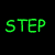 Green text on black background displays a sequence of phrases arranged in four with no visible animation changes