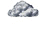 Pixelated weather icons display cloud and sun states with rain effects on a gray background.