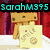 Pixelated image with multiple sections: a brown blocky figure holding a card, a pink circular face with 'loves' text, and a blue smiling face with 'Smiling!' text.