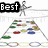 A pixelated animated icon shows a stick figure with text above it, changing from 'Best' to 'Gamee' and then to 'everrrrr', each over the same game board background.