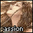 six identical static images showing a person with long brown hair and a light-colored top, each with the word 'passion' in white text at the bottom