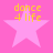 Four identical pink star icons with yellow text "dance 4 life" on a solid pink background, arranged in a