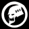 A sequence of grayscale animated icons showing a skull in circular frames alternating with anchor-like symbols on black background.