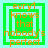 Four green square frames with light blue borders display orange text reading "evry1 knows that nobody's perfect" with a white square in the center of each frame.