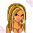 A 4x4 contact sheet of pixel art frames showing a cartoon woman with long blonde hair, blue eyes, and white earrings in various poses alongside text elements "I only want" and "YOU!" on a white background with pink triangles.