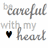 A static image of a displaying three and three of text-based icons with heart symbols, each showing different phrases