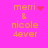 Pixelated orange text on bright pink background with animated heart and starburst symbols replacing static elements.