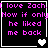 Four identical display pink text on black background with white heart symbols changing from solid to hollow