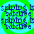 A static digital image displays four identical circular icons arranged in a , each containing repeated text and a green spiral background