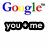Google logo with colored letters above text reading 'you + me', then changing to 'Loading...', and finally showing 'true love' below the logo.