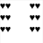 Pixelated black and white icon of two stylized eyes with white highlights on a white background, displayed in a