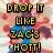 Animated icon shows two figures with red heart bursts and bold yellow text reading 'DROP IT LIKE ZAC'S HOTT!' on a light background.