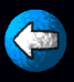 Blue textured sphere with white arrow changing position across frames, showing left-pointing arrow, partial square, and gray triangle in sequence.